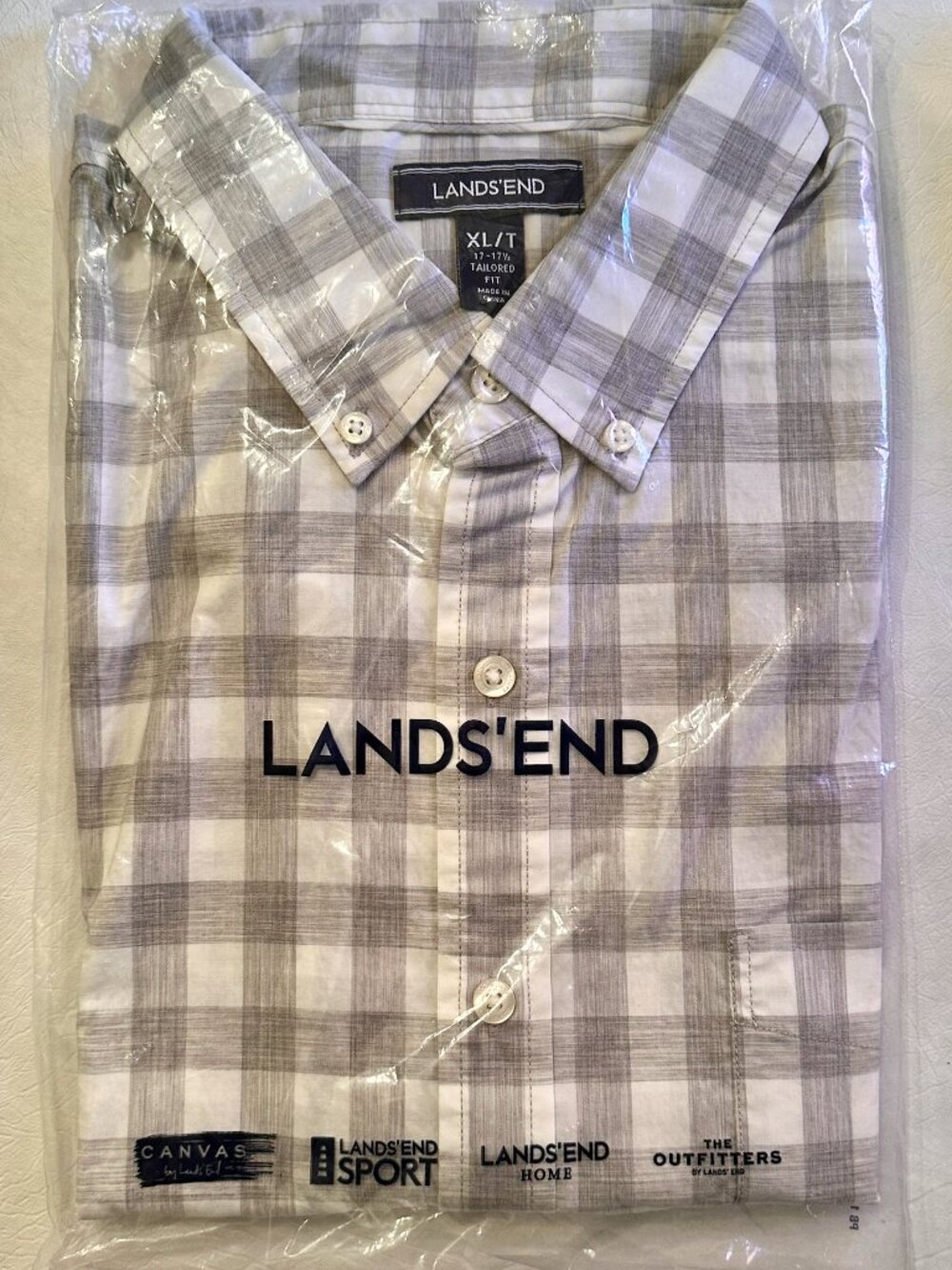 Lands' End Men's Cotton Shirt, XL/T, NWT